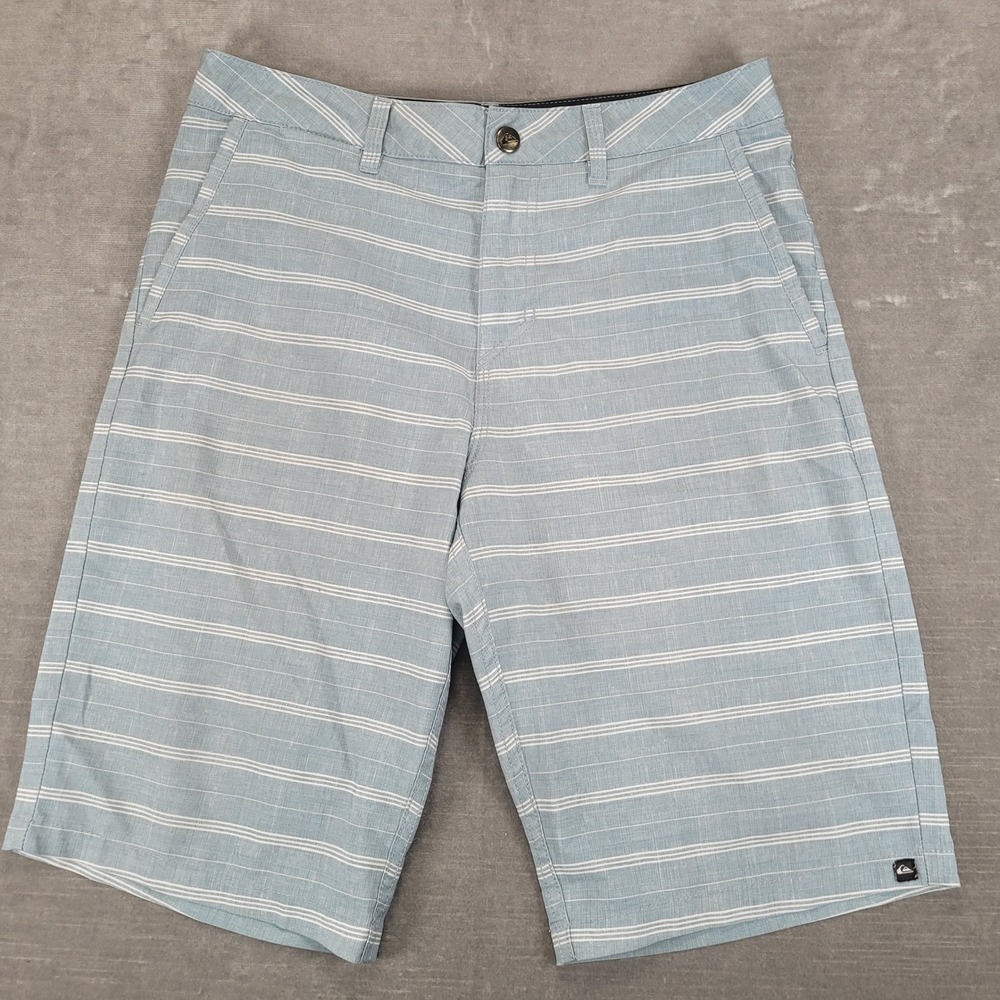 Quiksilver Amphibians Mens Blue Striped‎ Hybrid Shorts Size 30